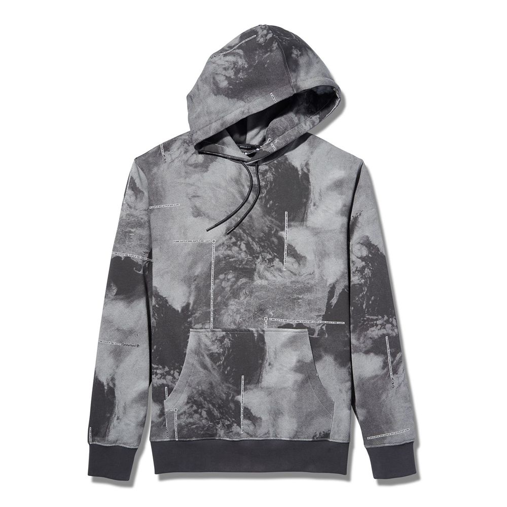 Timberland Φουτερ Ανδρικα Βαθυ Γκρι - Reflective Printed Pullover Hoodie - Greece 0485617-HE